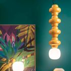 Závěsné svítidlo se 4 prvky z keramiky a skla Made in Italy - Capocabana Viadurini
