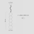 Závěsné svítidlo se 4 prvky z keramiky a skla Made in Italy - Capocabana Viadurini