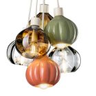 Závěsné svítidlo se 6 prvky z keramiky a skla Made in Italy - Afoxe Viadurini