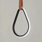 Závěsné svítidlo s geometrickými tvary a detaily z umělé kůže - cypřiš Viadurini