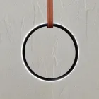 Závěsné svítidlo s geometrickými tvary a detaily z umělé kůže - cypřiš Viadurini