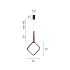 Závěsné svítidlo s geometrickými tvary a detaily z umělé kůže - cypřiš Viadurini
