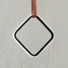 Závěsné svítidlo s geometrickými tvary a detaily z umělé kůže - cypřiš Viadurini