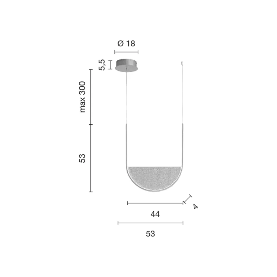 Závěsná lampa s vyjímatelnou vložkou z granulovaného skla - Catalpa Viadurini