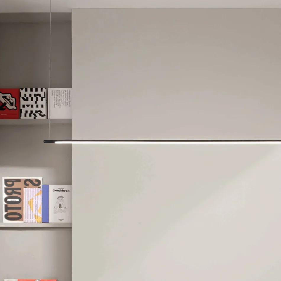 Závěsná lampa s LED světlem a délkově nastavitelnými kabely - oranžová Viadurini