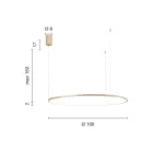 Závěsné svítidlo s horizontálním kulatým LED světlem v kovu - Mulberry Viadurini