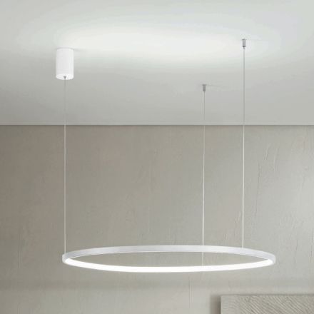 Závěsné svítidlo s horizontálním kulatým LED světlem v kovu - Mulberry Viadurini