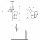 Závěsná lampa s lesklou kovovou strukturou vyrobená v Itálii - Donatina Viadurini