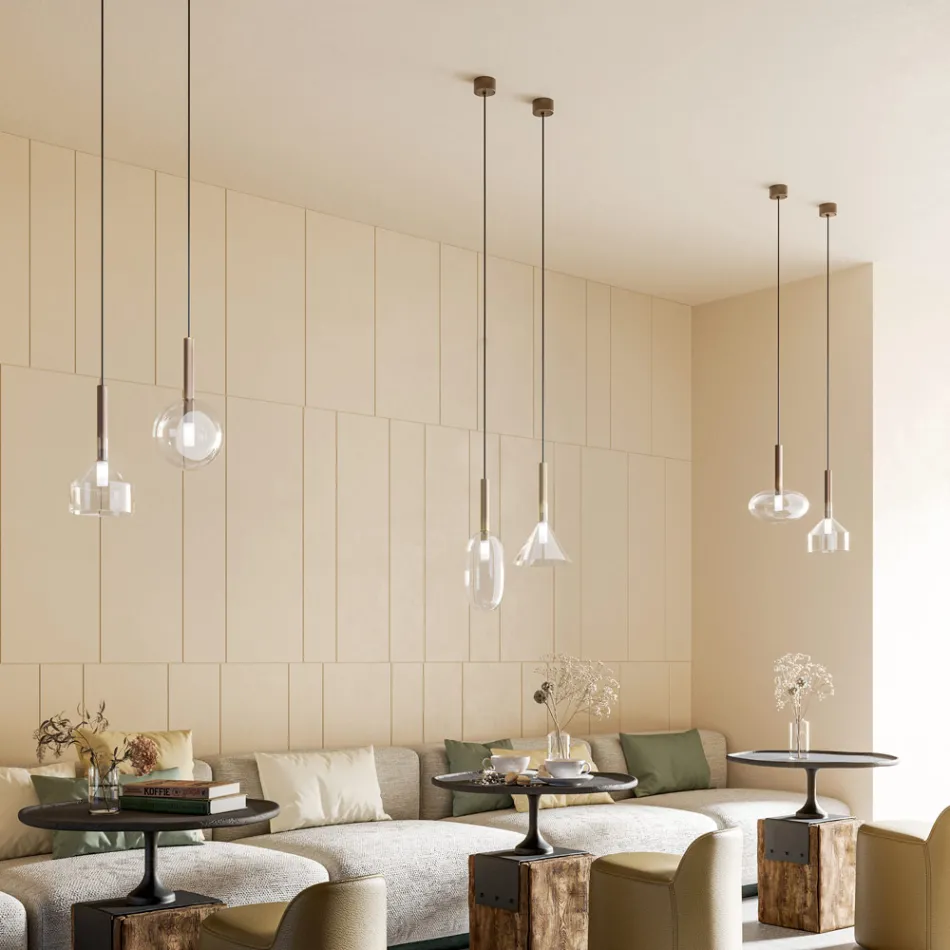 Závěsné svítidlo se sklem v různých tvarech Made in Italy - Sintonia Viadurini