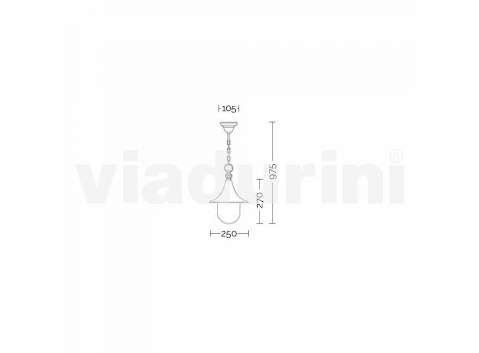 Venkovní závěsná lampa z bílého hliníku z Itálie, Anusca Viadurini