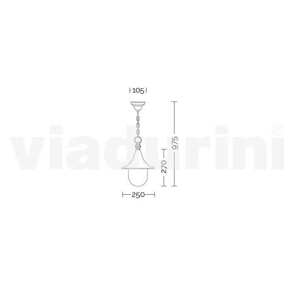 Venkovní závěsná lampa z bílého hliníku z Itálie, Anusca Viadurini