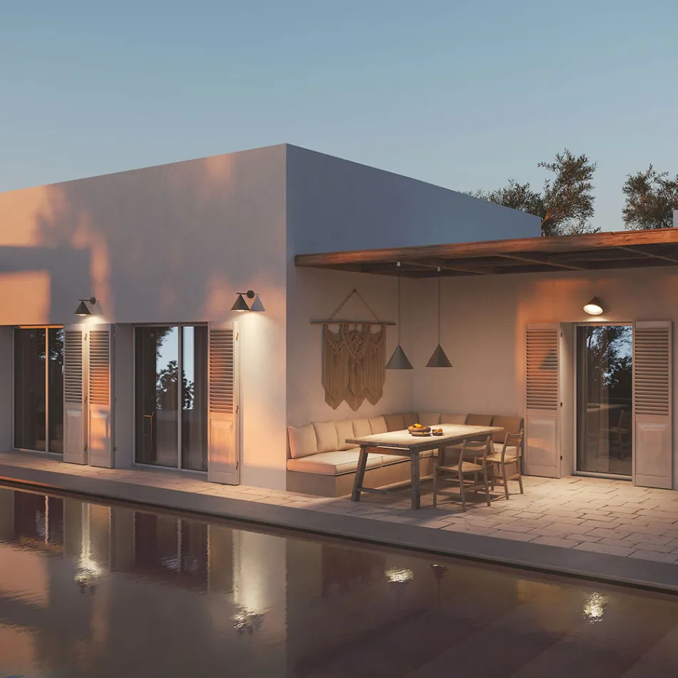 Venkovní závěsná lampa z mosazi Made in Italy - Rain Viadurini