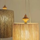 Přívěsná lampa / stojací lampa ve dřevě a 100% Bois vlna Viadurini