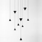 Designová závěsná lampa 5 nebo 7 světel Černý hliníkový drát - Mercado Viadurini