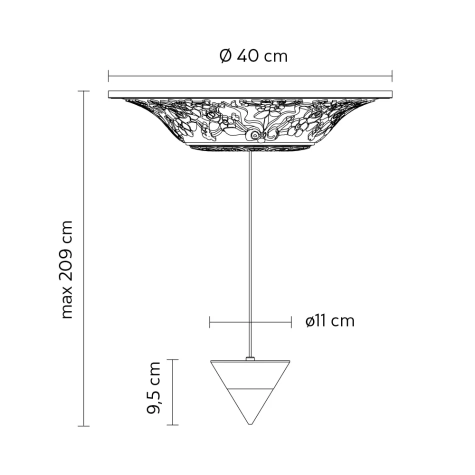 Design závěsného svítidla Bílá sádra a černý hliník 1 kužel - Tesera Viadurini