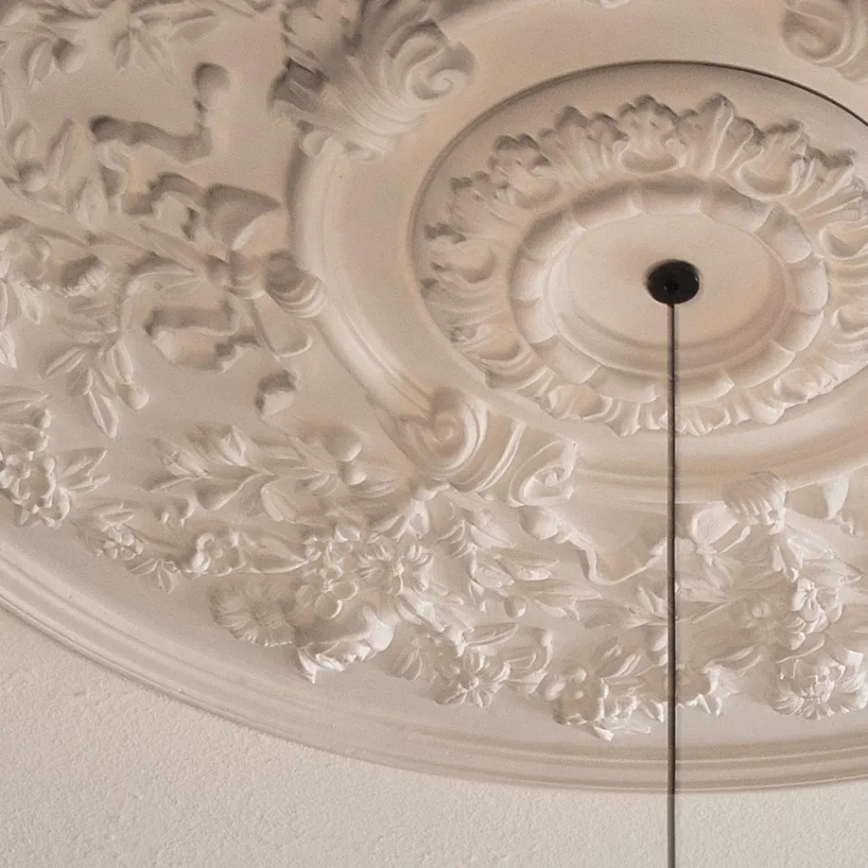 Design závěsného svítidla Bílá sádra a černý hliník 1 kužel - Tesera Viadurini