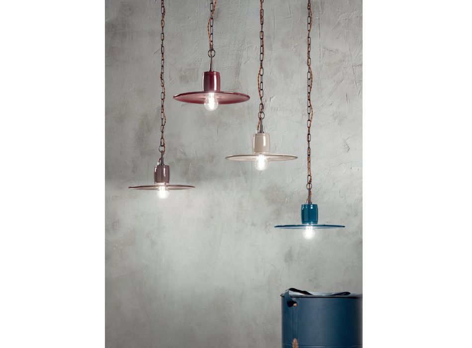 Industriální styl barevné keramické designové závěsné svítidlo - Disko Viadurini