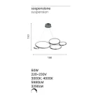 Designové závěsné svítidlo do obývacího pokoje ve stříbrném nebo zlatém kovu - Olimpo Viadurini