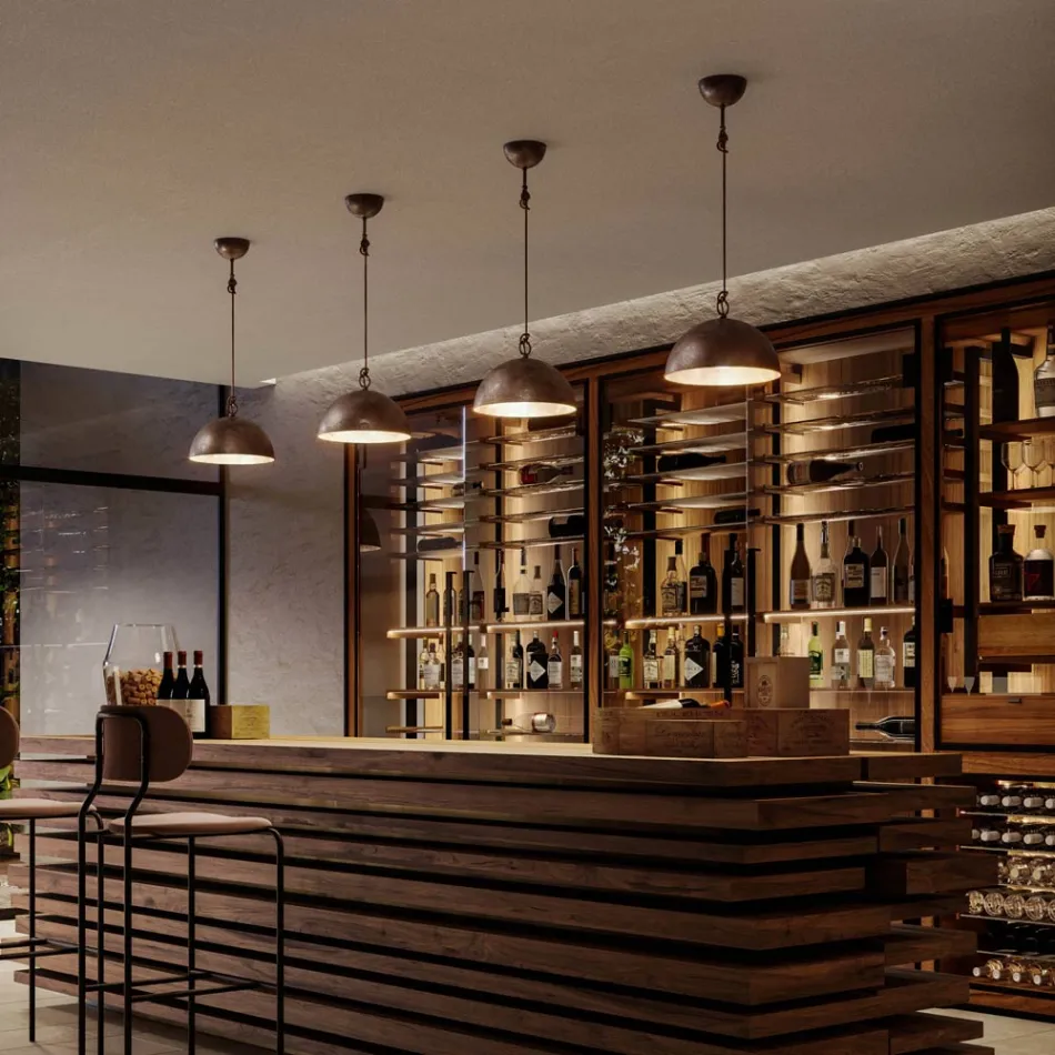 Rustikální designové závěsné svítidlo Ø40 cm Galileo Il Fanale Viadurini