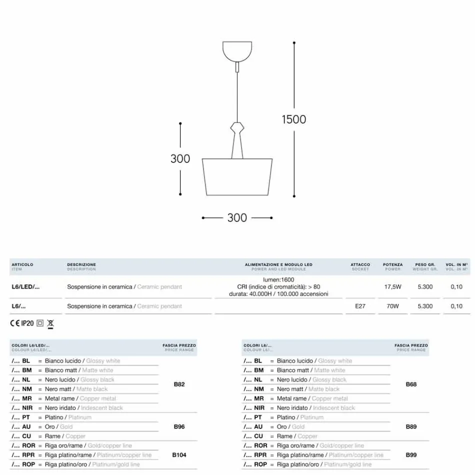 Závěsné svítidlo navrhnout keramického Lustri 6 Viadurini