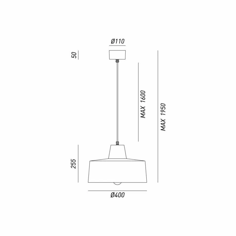 Lampa konstrukce zavěšení na starožitný železa Jean Il Fanale Viadurini