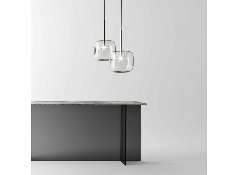 Designová závěsná lampa z lesklého kovu vyrobené v Itálii - Donatina Viadurini
