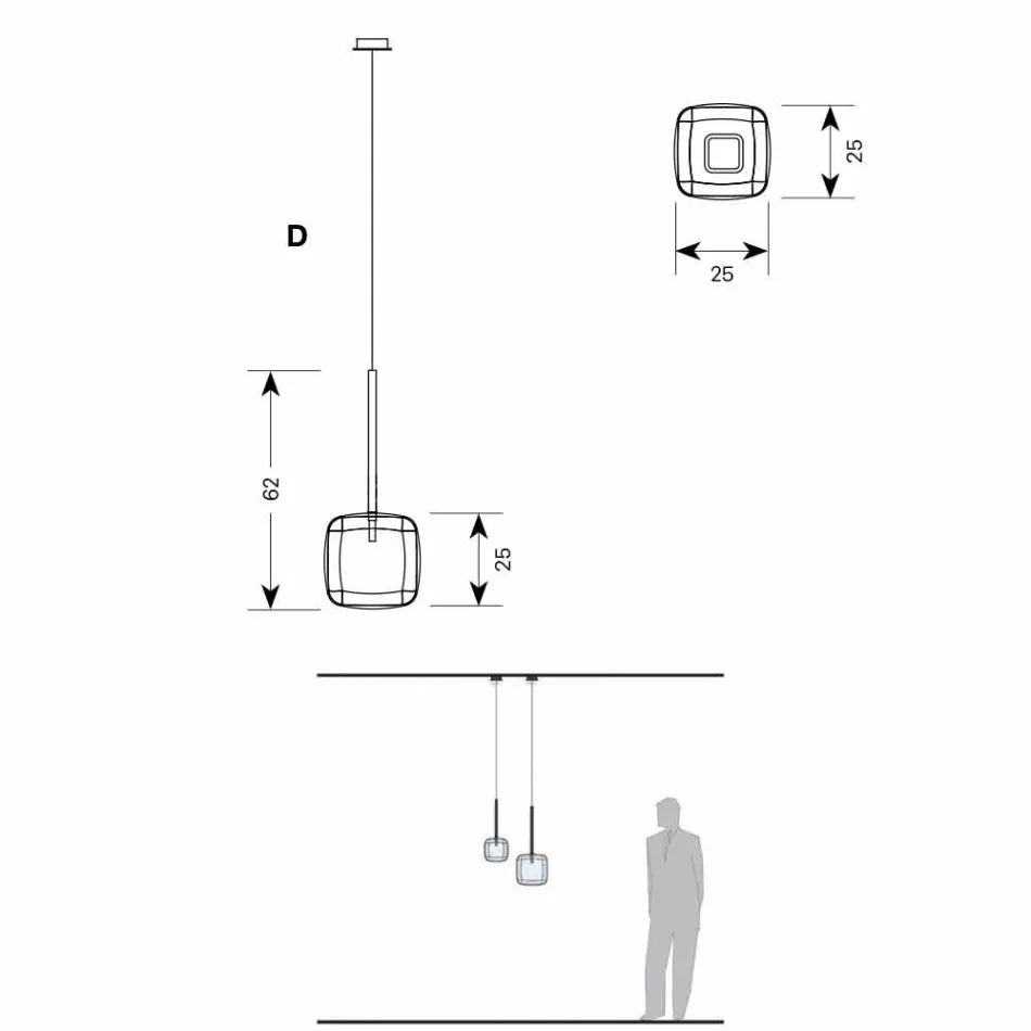 Designová závěsná lampa z lesklého kovu vyrobené v Itálii - Donatina Viadurini