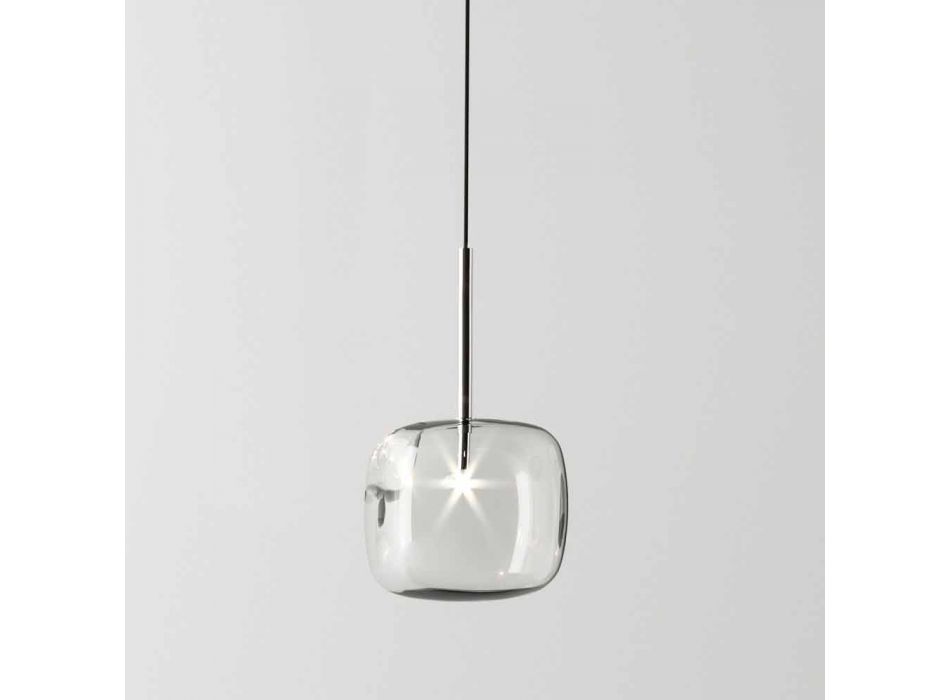 Designová závěsná lampa z lesklého kovu vyrobené v Itálii - Donatina Viadurini