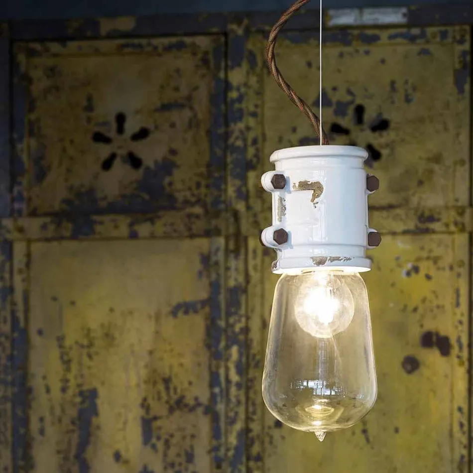 Ručně vyráběné městský design přívěsek lampa Edith Ferroluce Viadurini