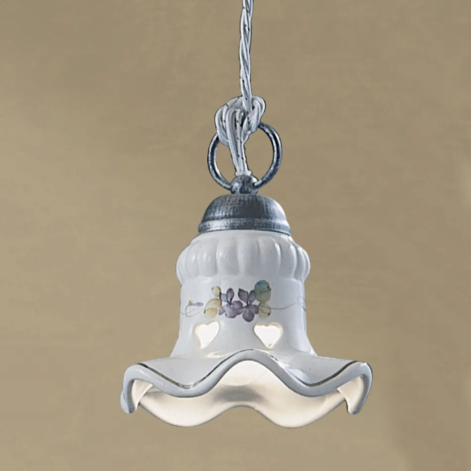 Ručně malovaná ručně malovaná železná a keramická závěsná lampa - Chieti Viadurini