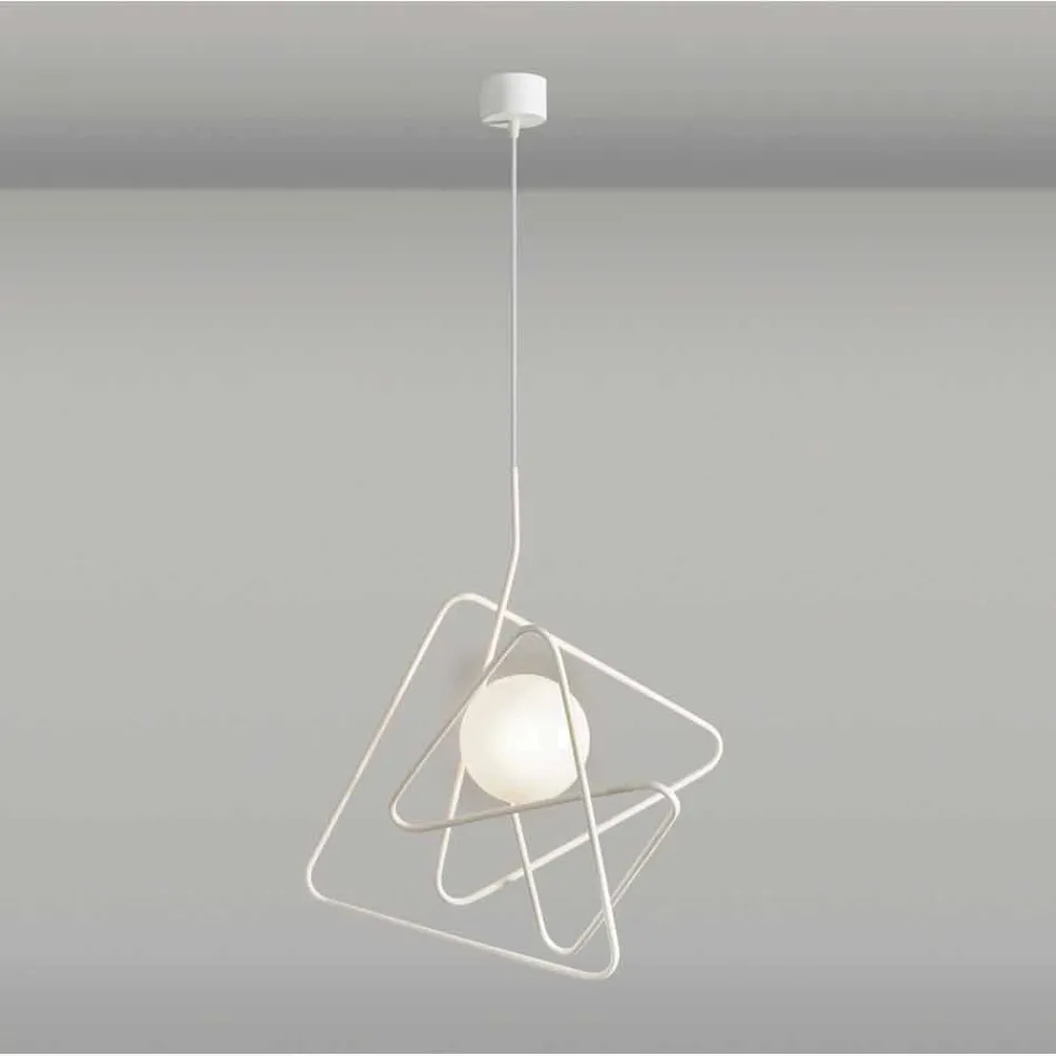 Lampa v moderním oceli suspenze Ø60xh.60xL.cavo200cm, Adele Viadurini