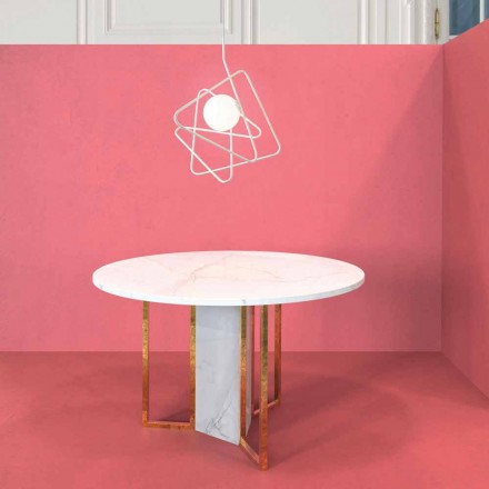 Lampa v moderním oceli suspenze Ø60xh.60xL.cavo200cm, Adele Viadurini