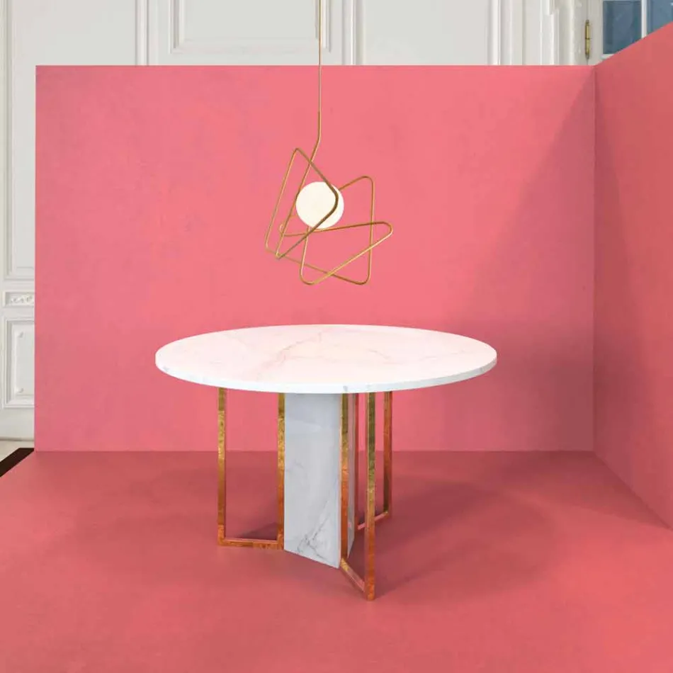 Lampa v moderním oceli suspenze Ø60xh.60xL.cavo200cm, Adele Viadurini