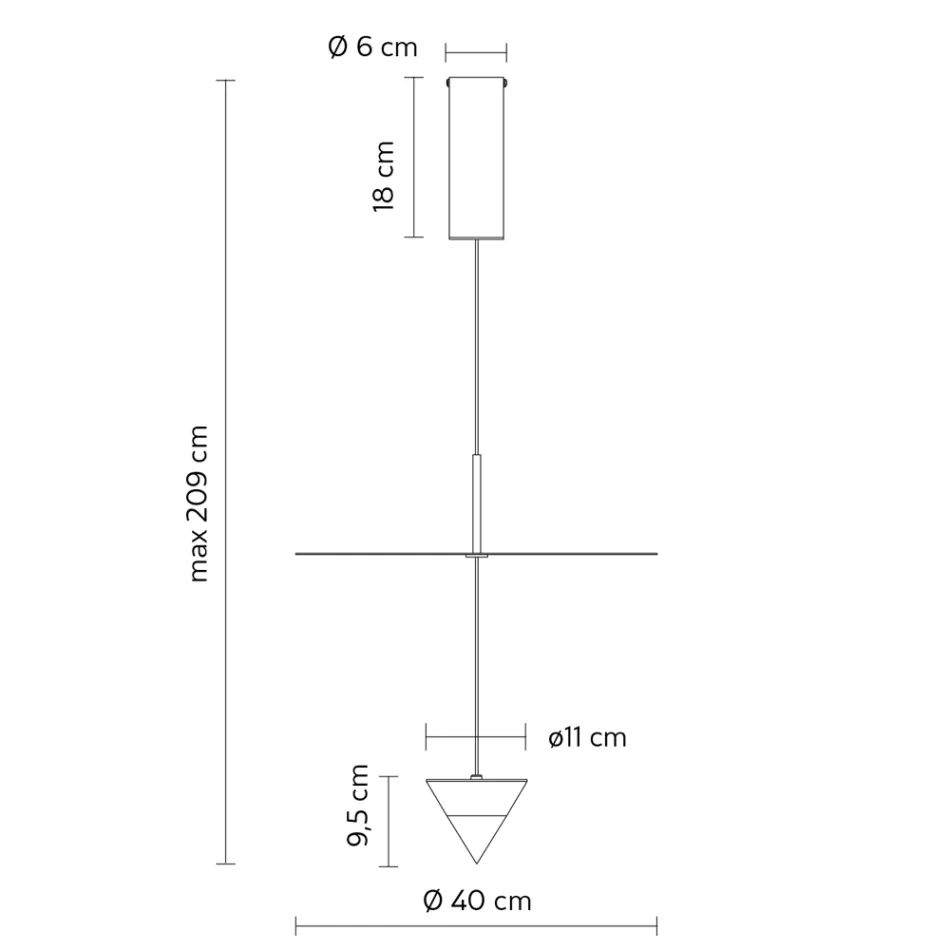 Hliníkové závěsné svítidlo s bílou deskou a černým kuželem - padel Viadurini