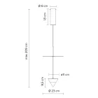 Hliníkové závěsné svítidlo s bílou deskou a černým kuželem - padel Viadurini