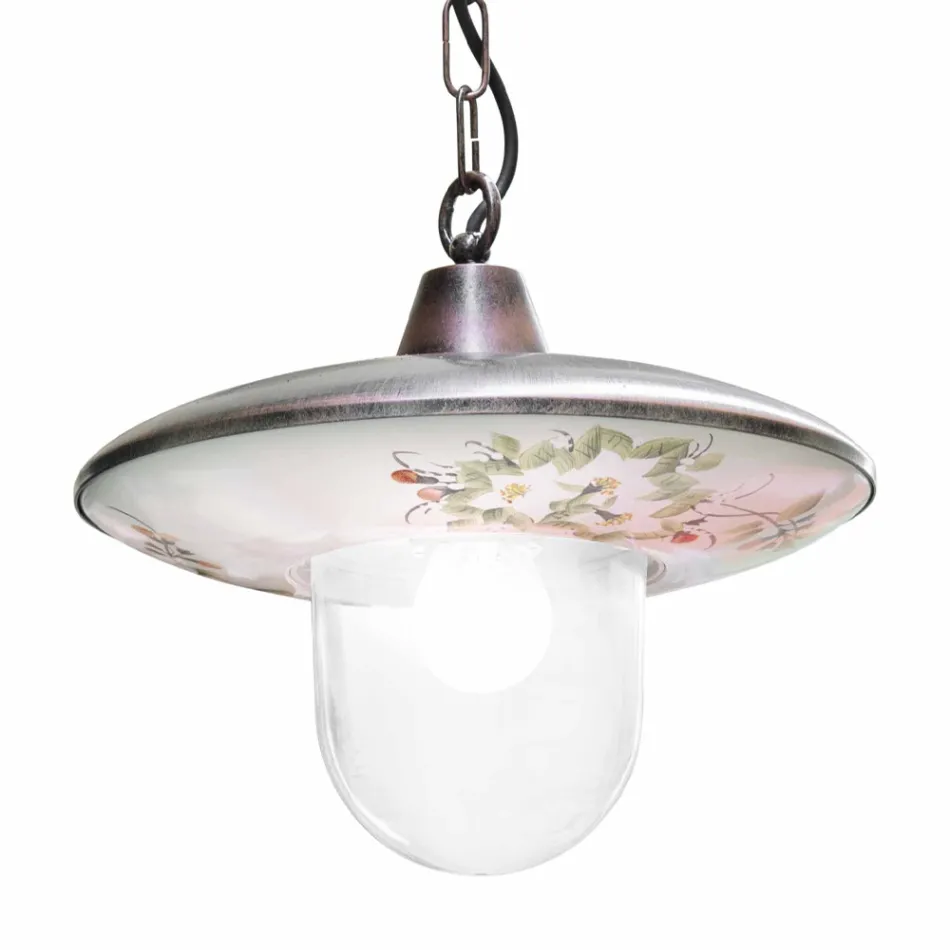 Závěsné svítidlo z černého měděného hliníku s ručně vyráběným zdobením - Latina Viadurini