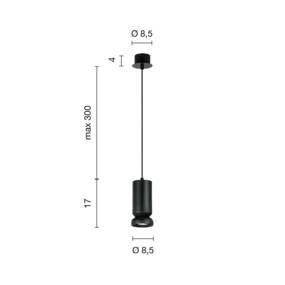 Závěsné svítidlo z hliníku s práškovým nástřikem a nastavitelným kabelem - Buxus Viadurini