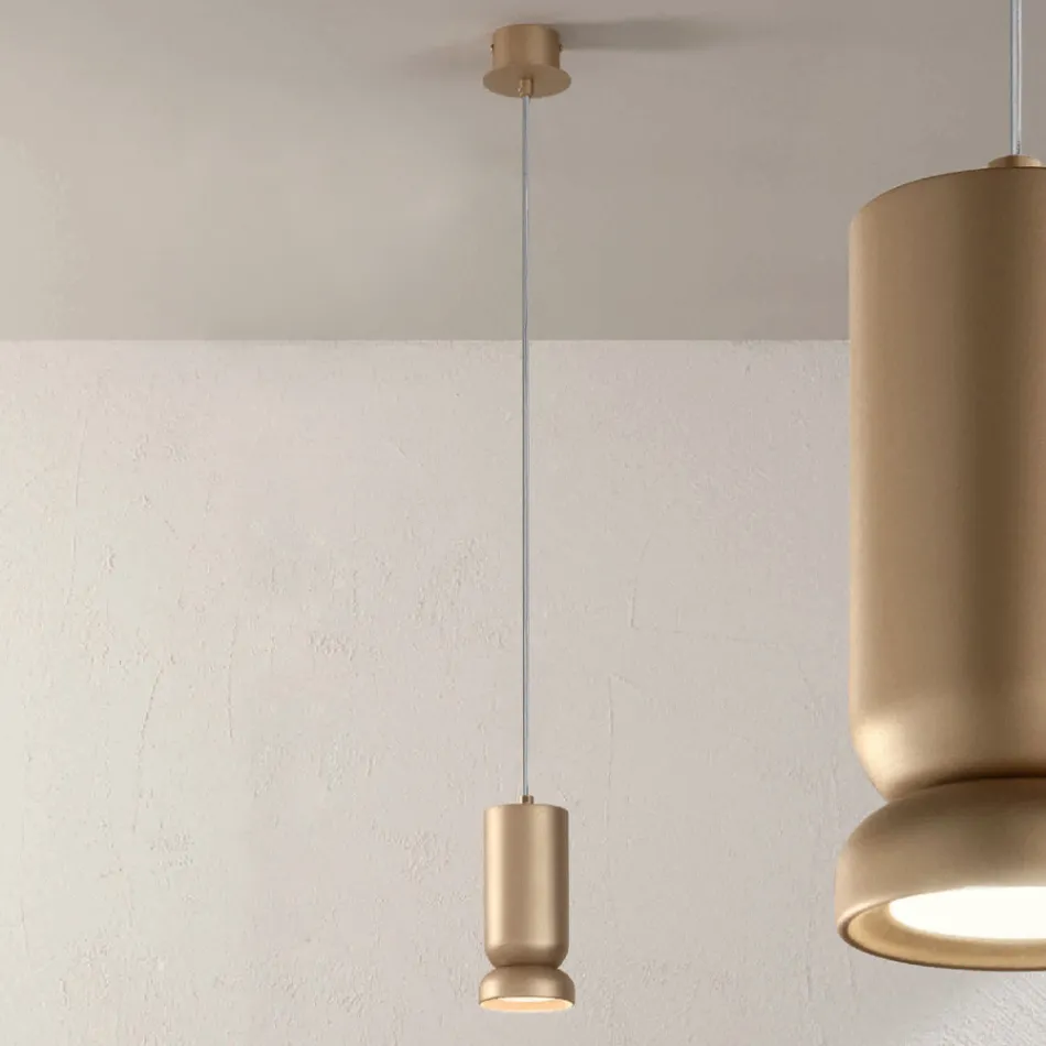 Závěsné svítidlo z hliníku s práškovým nástřikem a nastavitelným kabelem - Buxus Viadurini