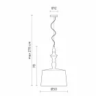 Závěsná lampa z bílé keramiky. Shade in Linen Short Design - Cadabra Viadurini