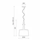 Závěsná lampa z bílé keramiky. Shade in Linen Short Design - Cadabra Viadurini