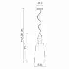 Závěsná lampa v bílé keramické stínítko v provedení Linen Long - Cadabra Viadurini