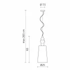 Závěsná lampa v bílé keramické stínítko v provedení Linen Long - Cadabra Viadurini