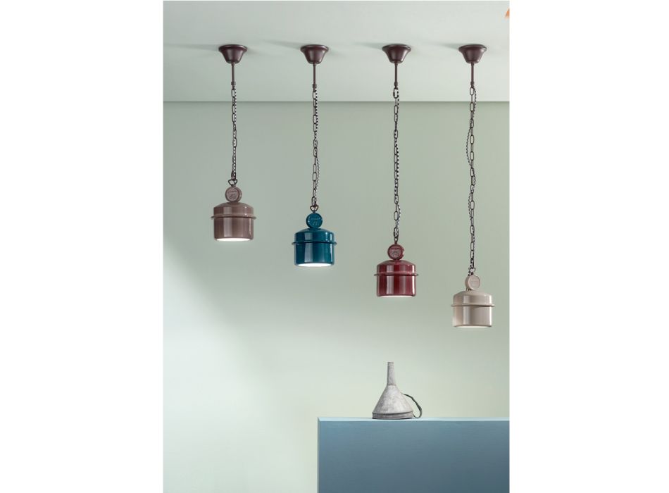 Průmyslový design barevné keramické závěsné svítidlo - Liotta Viadurini