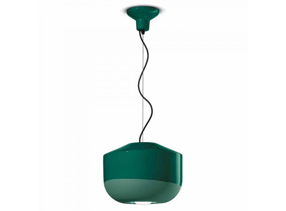 Závěsná lampa v barevné keramice vyrobené v Itálii - Ferroluce Bellota Viadurini