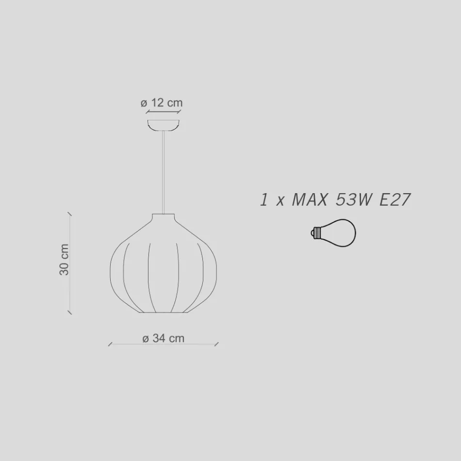 Keramická závěsná lampa 2 povrchových úprav Made in Italy - Afoxe Viadurini