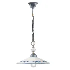 Ručně vyráběná keramická a vintage železná závěsná lampa - Asti Viadurini