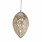 Závěsná lampa krystal a tvarovaná ocel vejce vaječný Viadurini