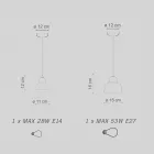 Závěsné svítidlo v různých povrchových úpravách a velikostech Made in Italy - Berimbau Viadurini