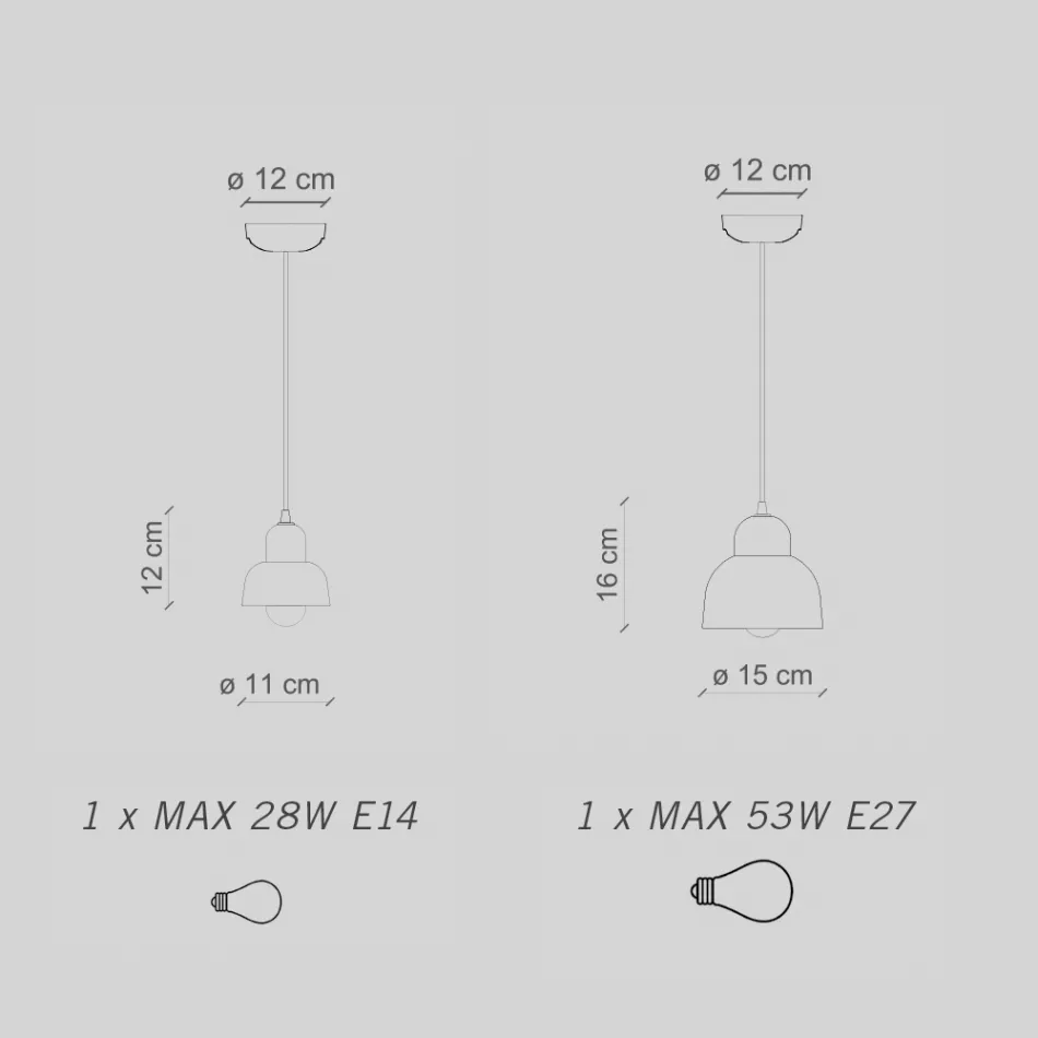Závěsné svítidlo v různých povrchových úpravách a velikostech Made in Italy - Berimbau Viadurini