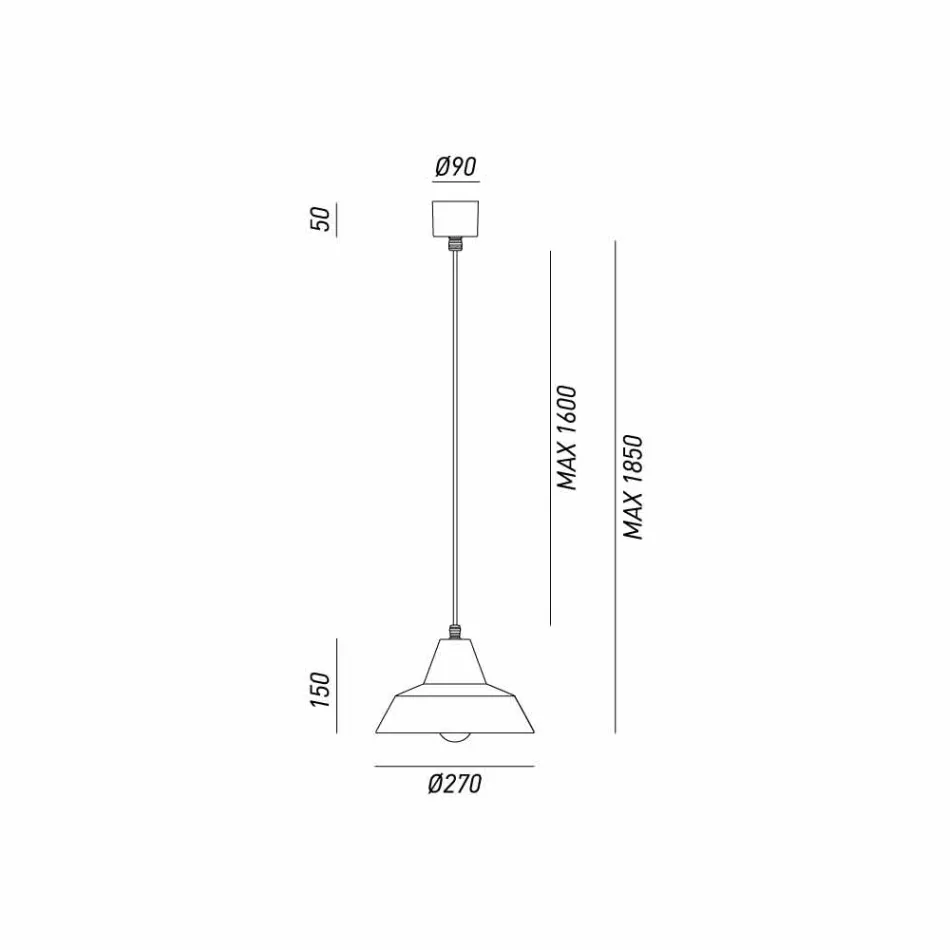 Lampa starožitné železný zvon zavěšení Virginia Il Fanale Viadurini
